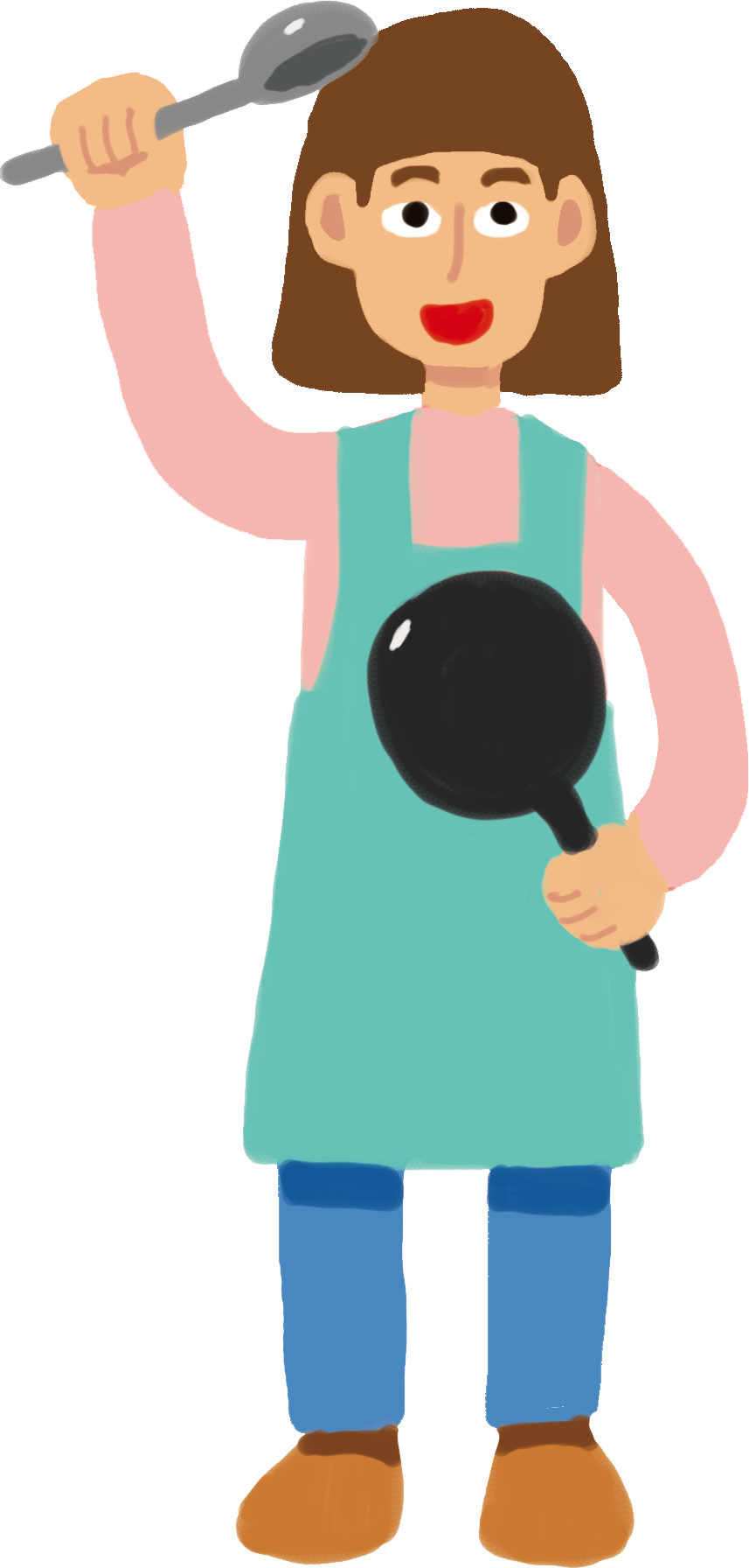 料理をしている女性のイラスト | イラストタウン – 無料おしゃれ手描き